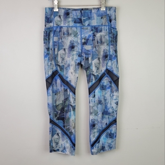 LULULEMON On Pace Crop Mesh Mid Rise Nulux Blue 8 - Picture 11 of 11